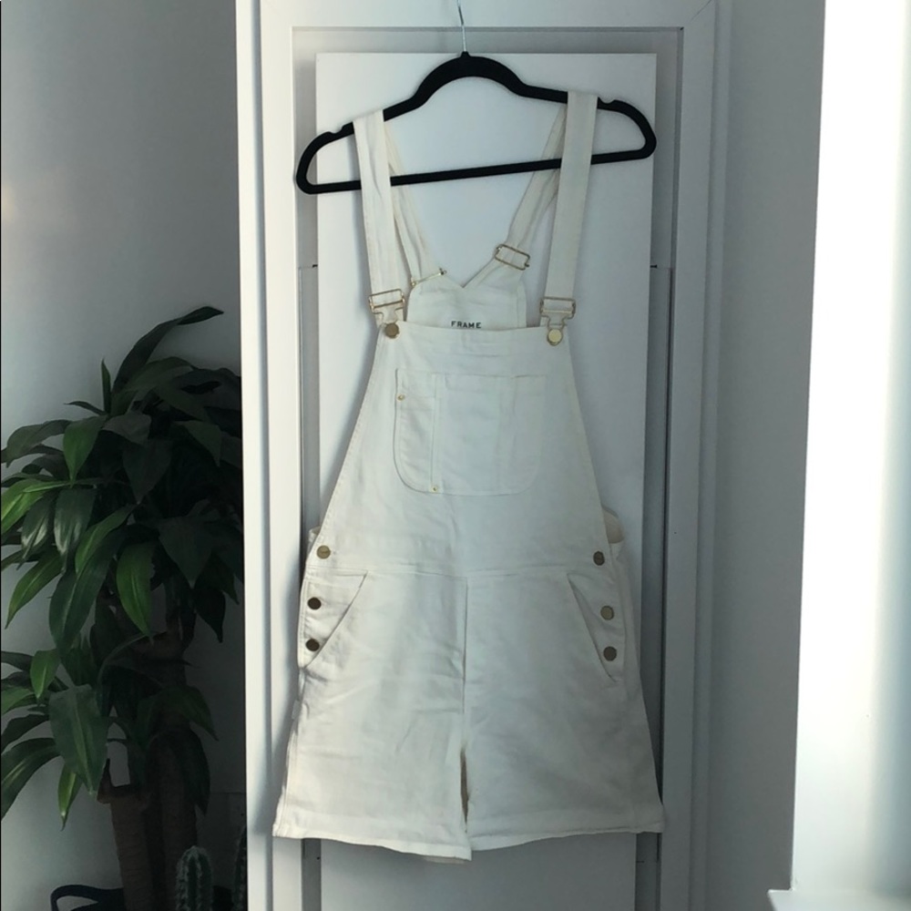 FRAME Le Garçon Overall Shorts